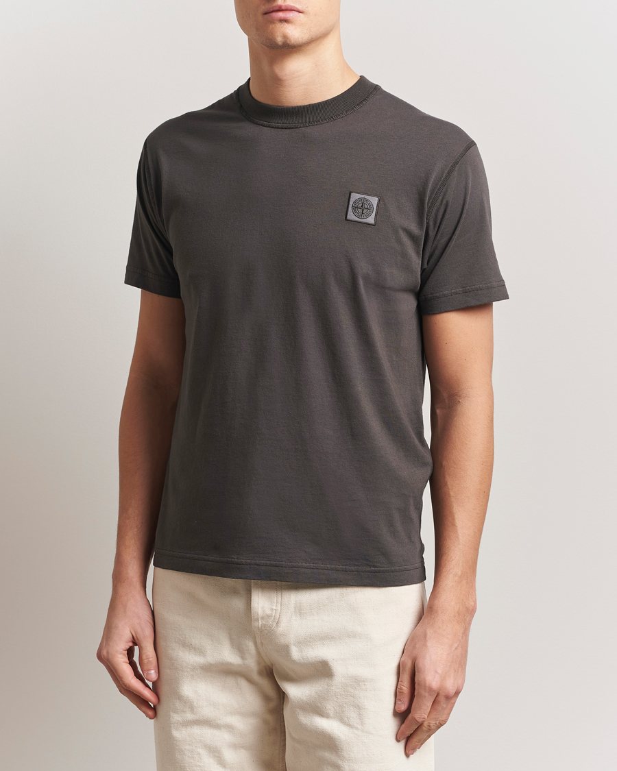 Hombres | Camisetas | Stone Island | Organic Cotton Fissato Effect T-Shirt Charcoal