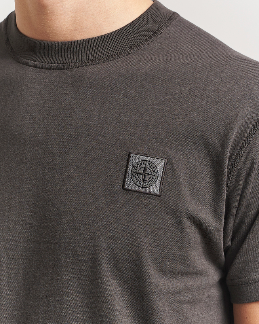 Hombres | Camisetas | Stone Island | Organic Cotton Fissato Effect T-Shirt Charcoal