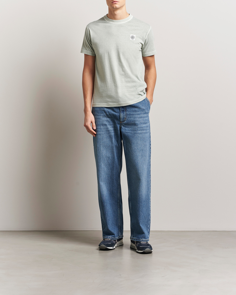 Hombres | Camisetas | Stone Island | Organic Cotton Fissato Effect T-Shirt Grey Green