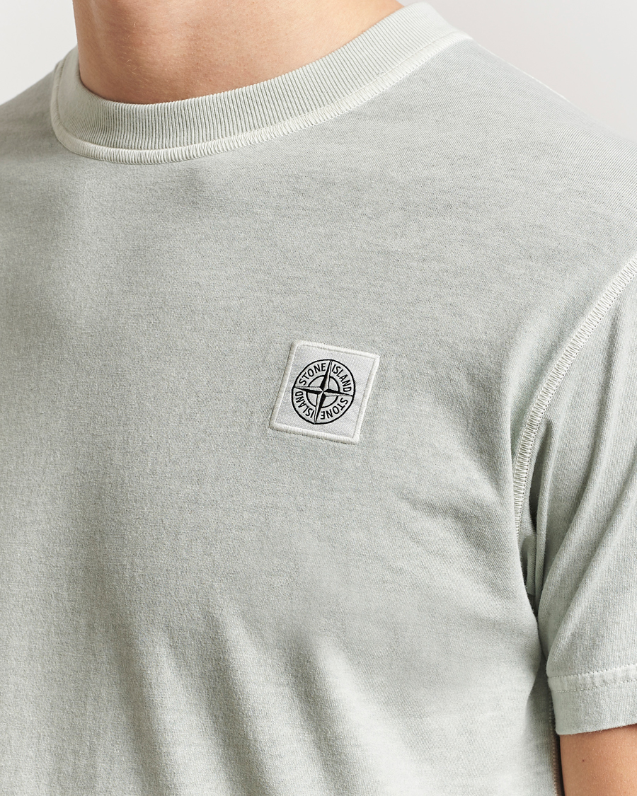 Hombres | Camisetas | Stone Island | Organic Cotton Fissato Effect T-Shirt Grey Green
