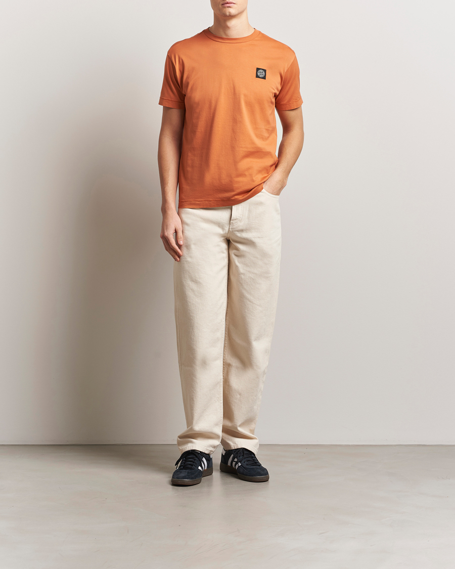 Hombres | Camisetas | Stone Island | Garment Dyed Cotton Jersey T-Shirt Sienna