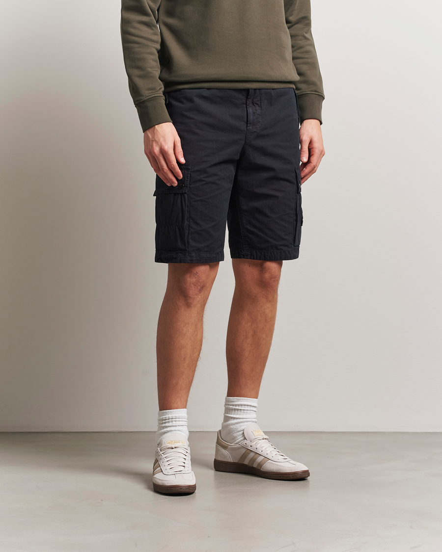 Hombres | Pantalones cortos | Stone Island | Brushed Cotton Canvas Cargo Shorts Navy Blue