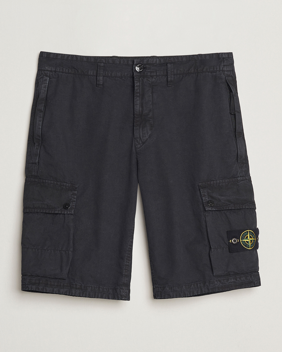 Hombres | Pantalones cortos | Stone Island | Brushed Cotton Canvas Cargo Shorts Black