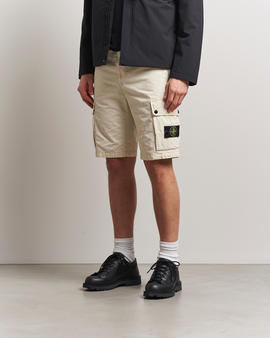 Hombres | Pantalones cortos | Stone Island | Brushed Cotton Canvas Cargo Shorts Sand
