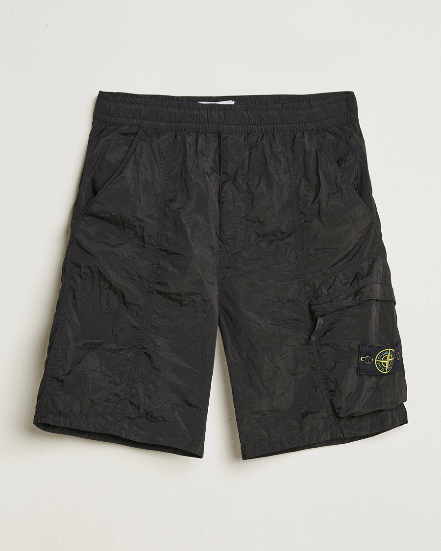Hombres | Pantalones cortos | Stone Island | Nylon Metal Drawstring Cargo Shorts Black
