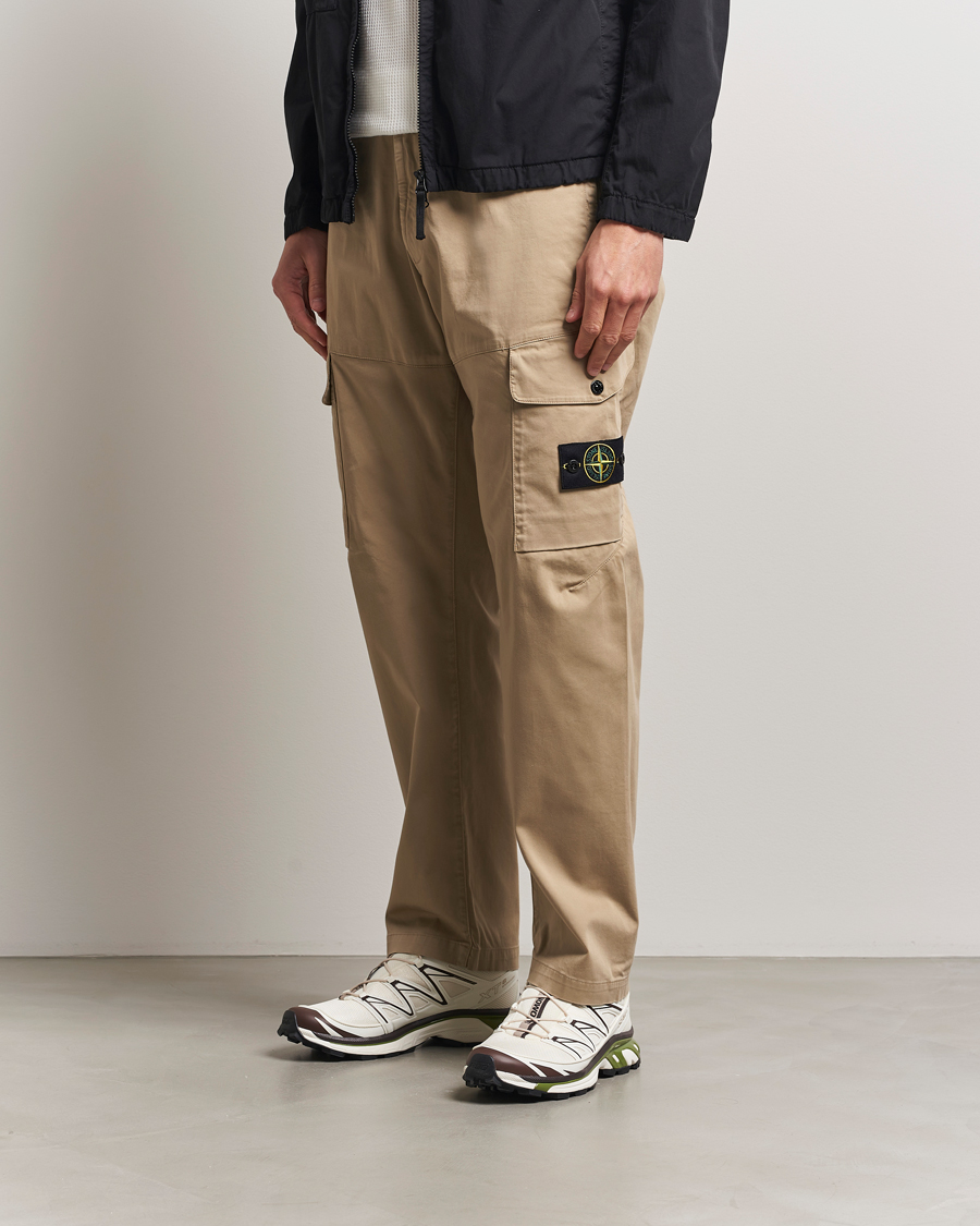 Hombres | Pantalones | Stone Island | Regular Fit Cotton Stretch Cargo Pants Biscuit