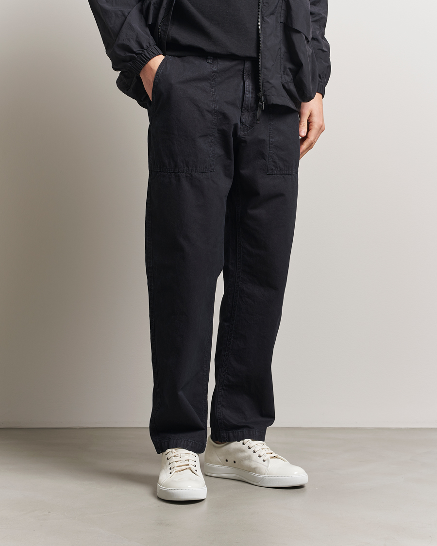 Hombres | Pantalones | Stone Island | Brushed Cotton Canvas Fatigue Pants Navy Blue