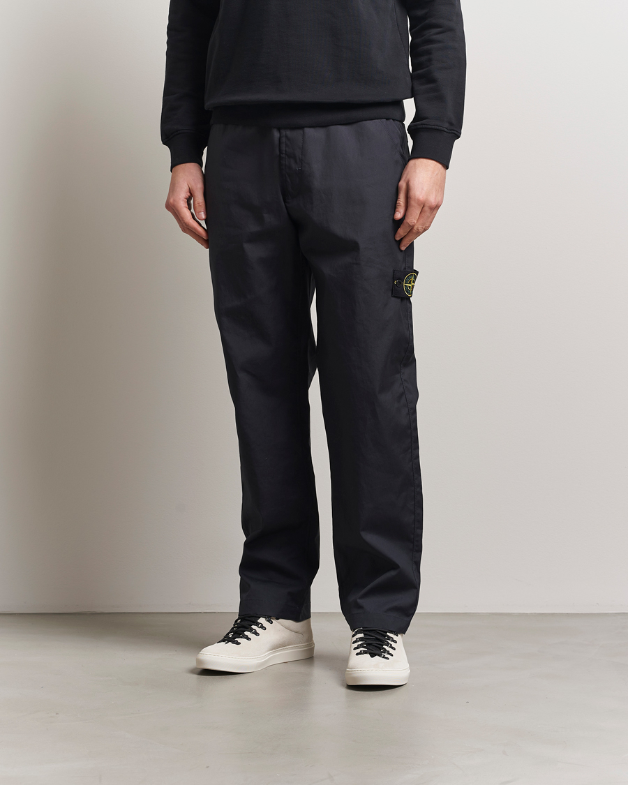 Hombres | Pantalones | Stone Island | Supima Cotton Canvas Pants Navy Blue