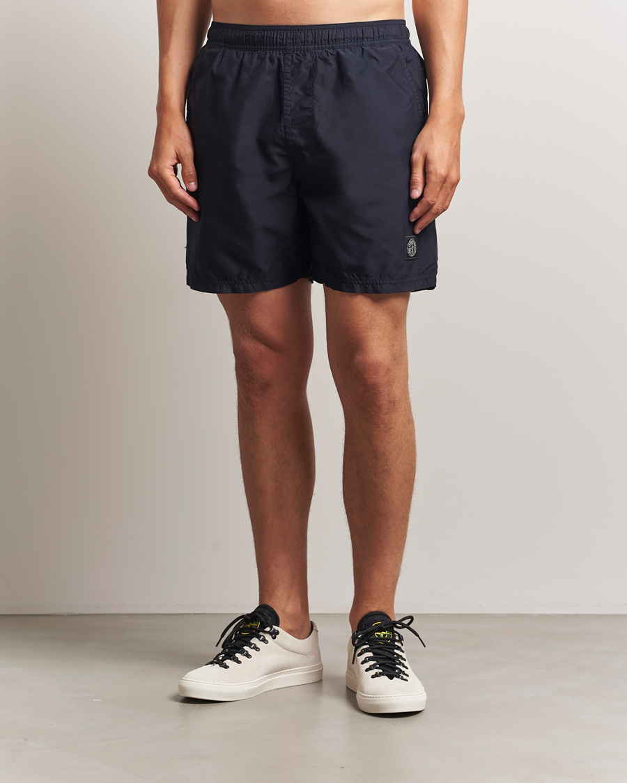 Hombres | Bañadores | Stone Island | Brushed Nylon Swimshorts Navy Blue
