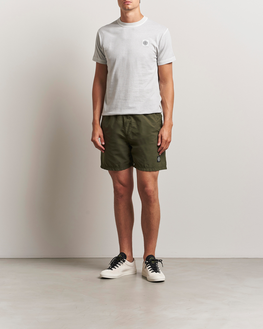 Hombres | Bañadores | Stone Island | Brushed Nylon Swimshorts Military Green