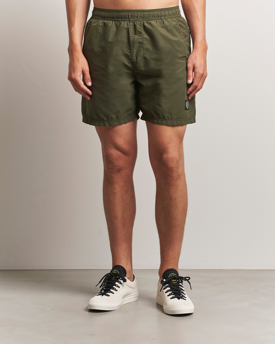Hombres | Bañadores | Stone Island | Brushed Nylon Swimshorts Military Green
