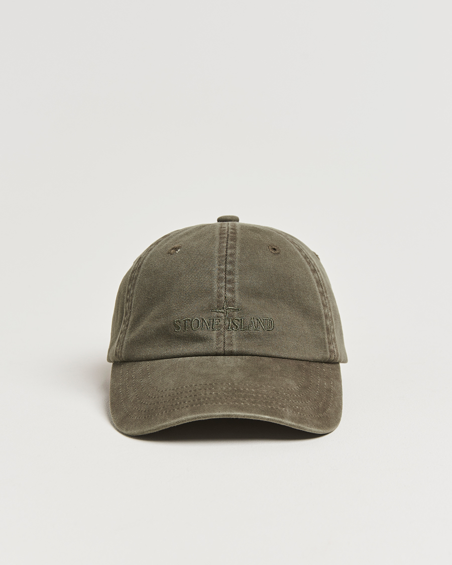 Hombres | Stone Island Cotton Gabardine Cap Military Green | Stone Island | Cotton Gabardine Cap Military Green