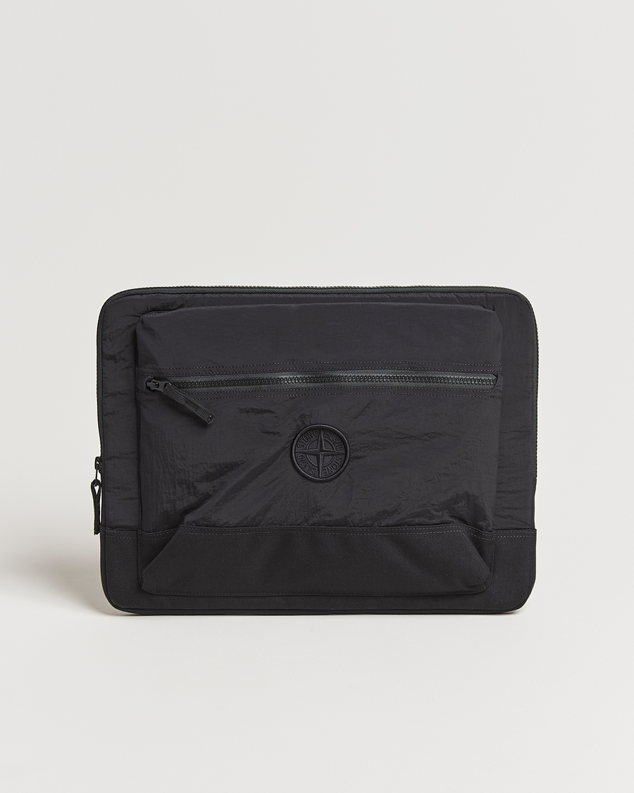 Hombres | Stone Island Nylon Metal Pouch Portfolio Black | Stone Island | Nylon Metal Pouch Portfolio Black