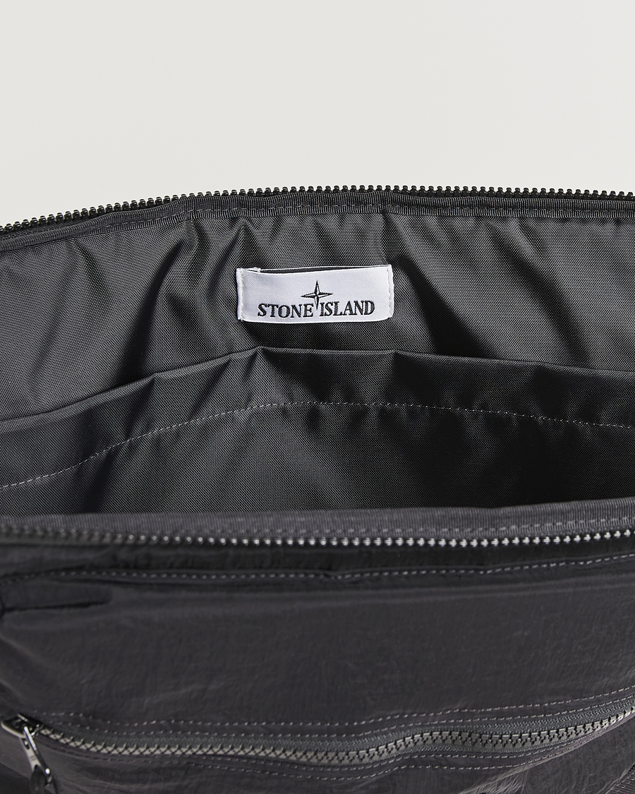 Hombres | Stone Island Nylon Metal Pouch Portfolio Black | Stone Island | Nylon Metal Pouch Portfolio Black