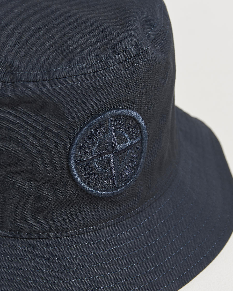 Hombres | Stone Island Logo Bucket Hat Navy Blue | Stone Island | Logo Bucket Hat Navy Blue
