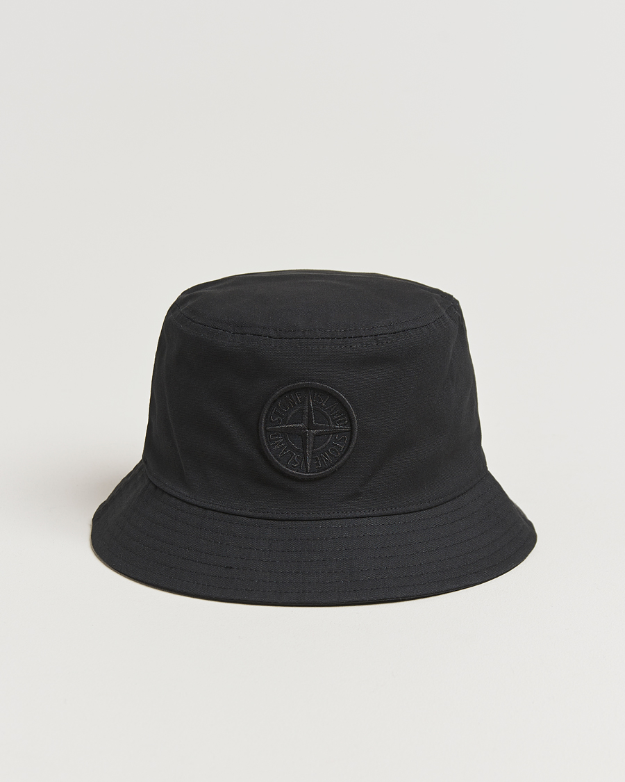 Hombres | Stone Island Logo Bucket Hat Black | Stone Island | Logo Bucket Hat Black