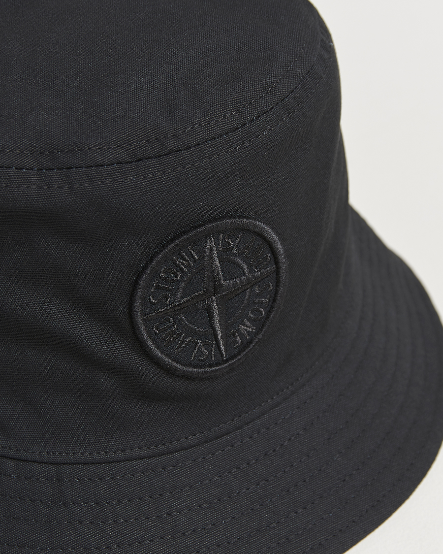 Hombres | Stone Island Logo Bucket Hat Black | Stone Island | Logo Bucket Hat Black