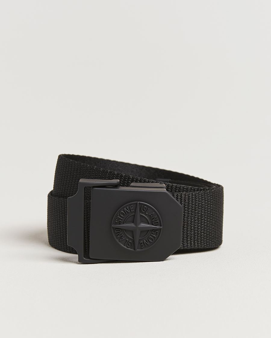 Hombres | Stone Island Textile Belt Black | Stone Island | Textile Belt Black