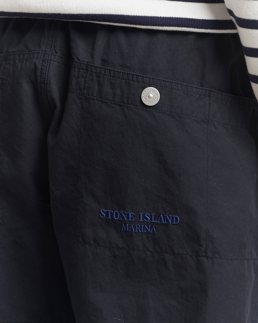 Hombres | Pantalones | Stone Island | Marina Organic Cotton Tela Pants Navy Blue