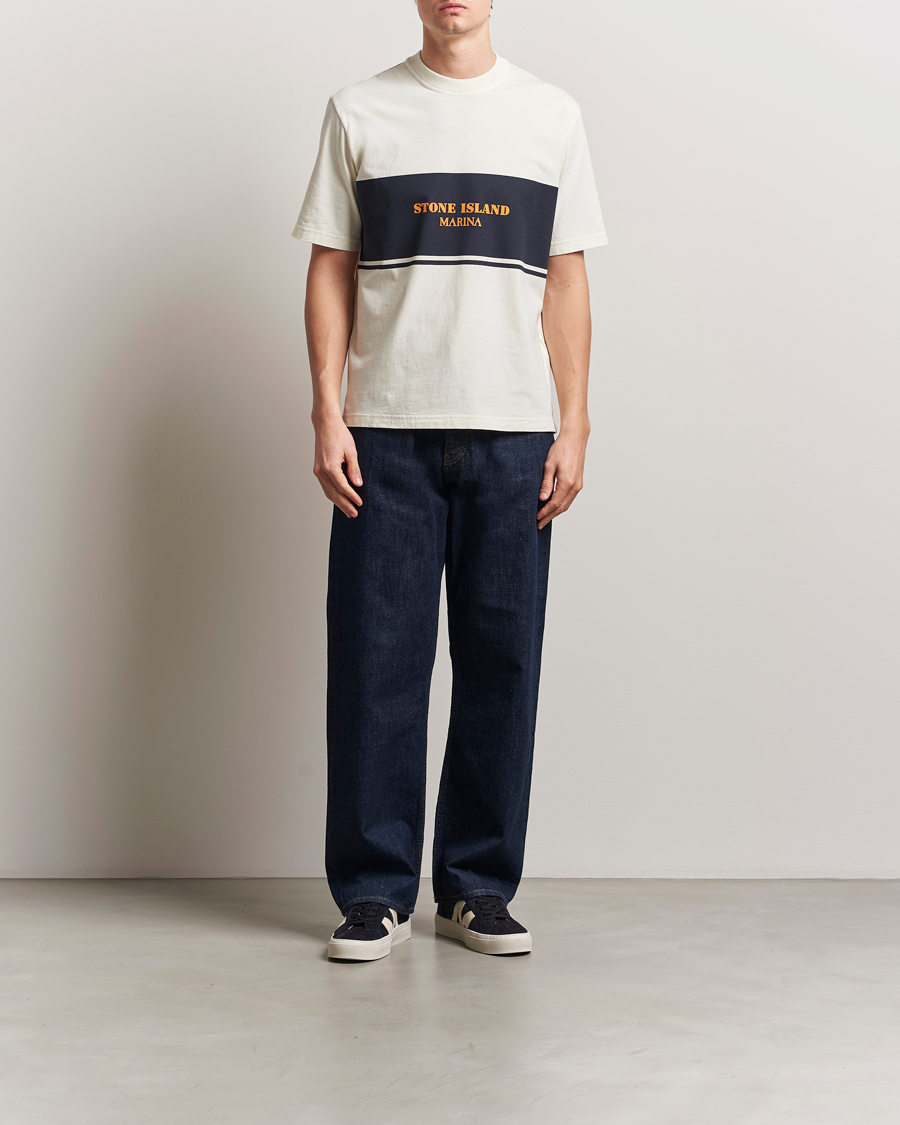 Stone Island Marina Organic Cotton T-Shirt Ivory en CareOfCarl.es