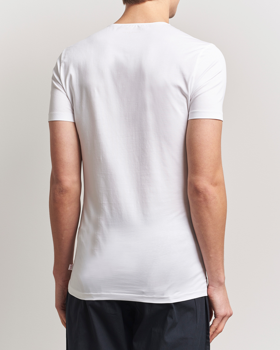 Hombres | Camisetas | Derek Rose | Pima Cotton Crew Neck T-Shirt White