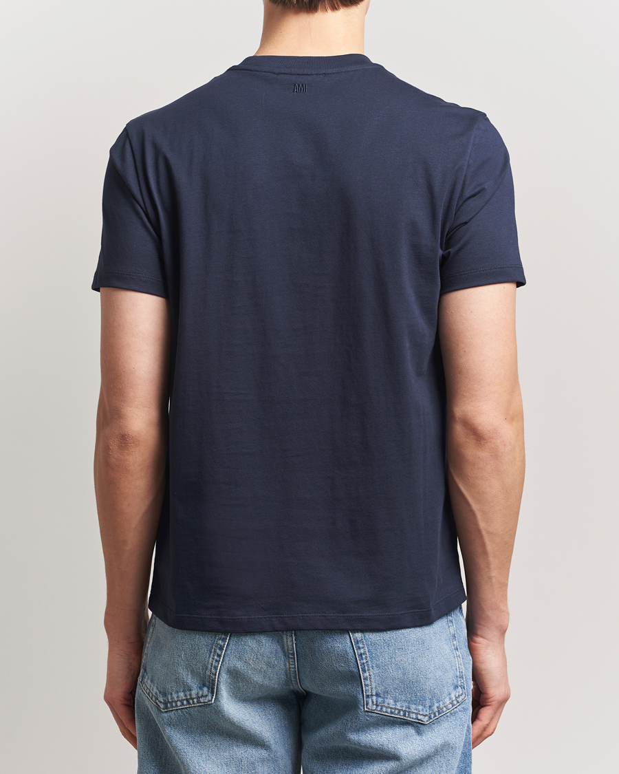 Hombres | Camisetas | AMI | Off White Heart Logo T-Shirt Night Blue