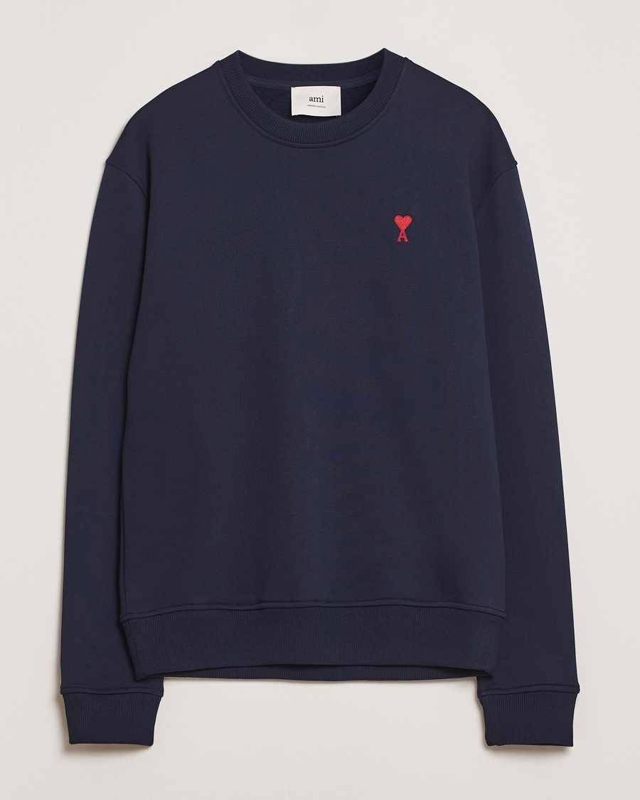 Hombres | Jerséis y prendas de punto | AMI | Heart Logo Sweatshirt Night Blue