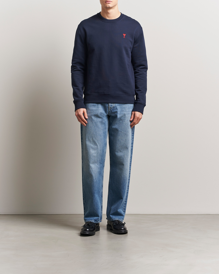 Hombres | Jerséis y prendas de punto | AMI | Heart Logo Sweatshirt Night Blue