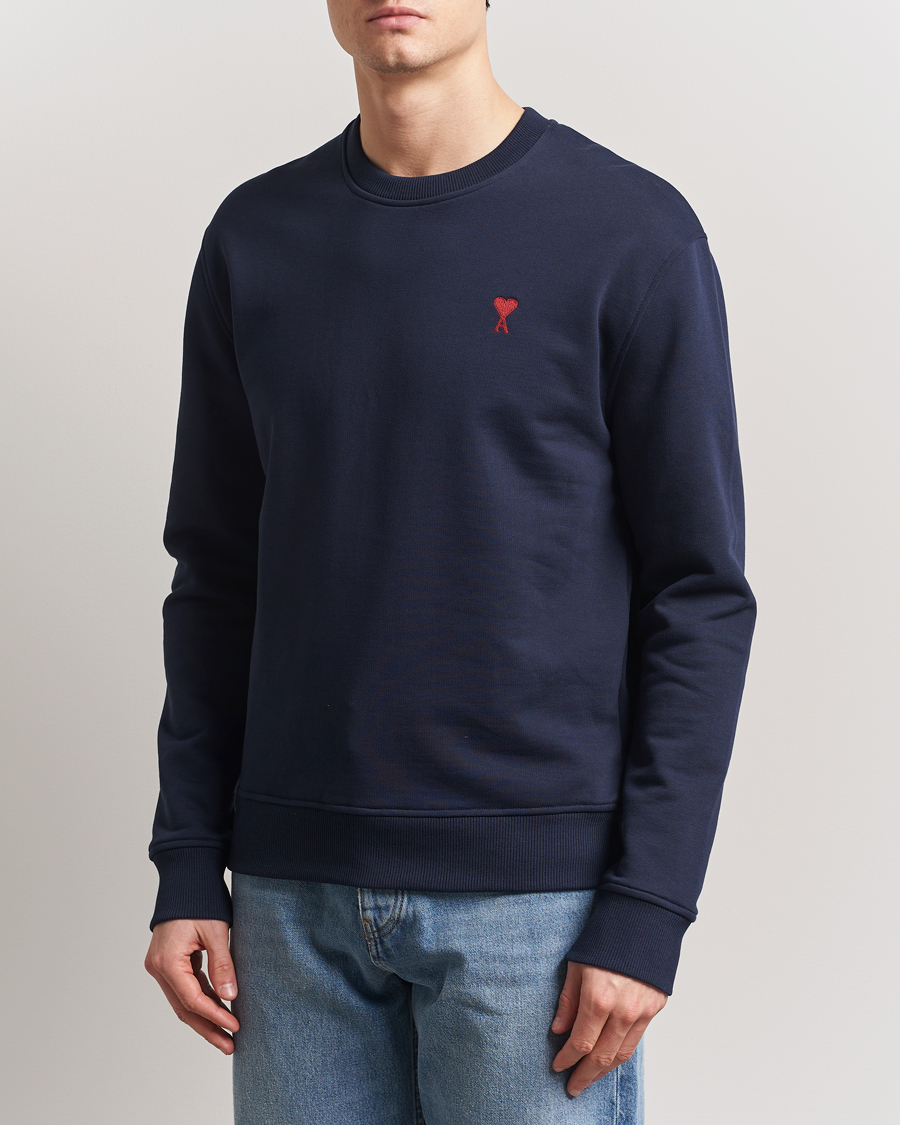 Hombres | Jerséis y prendas de punto | AMI | Heart Logo Sweatshirt Night Blue