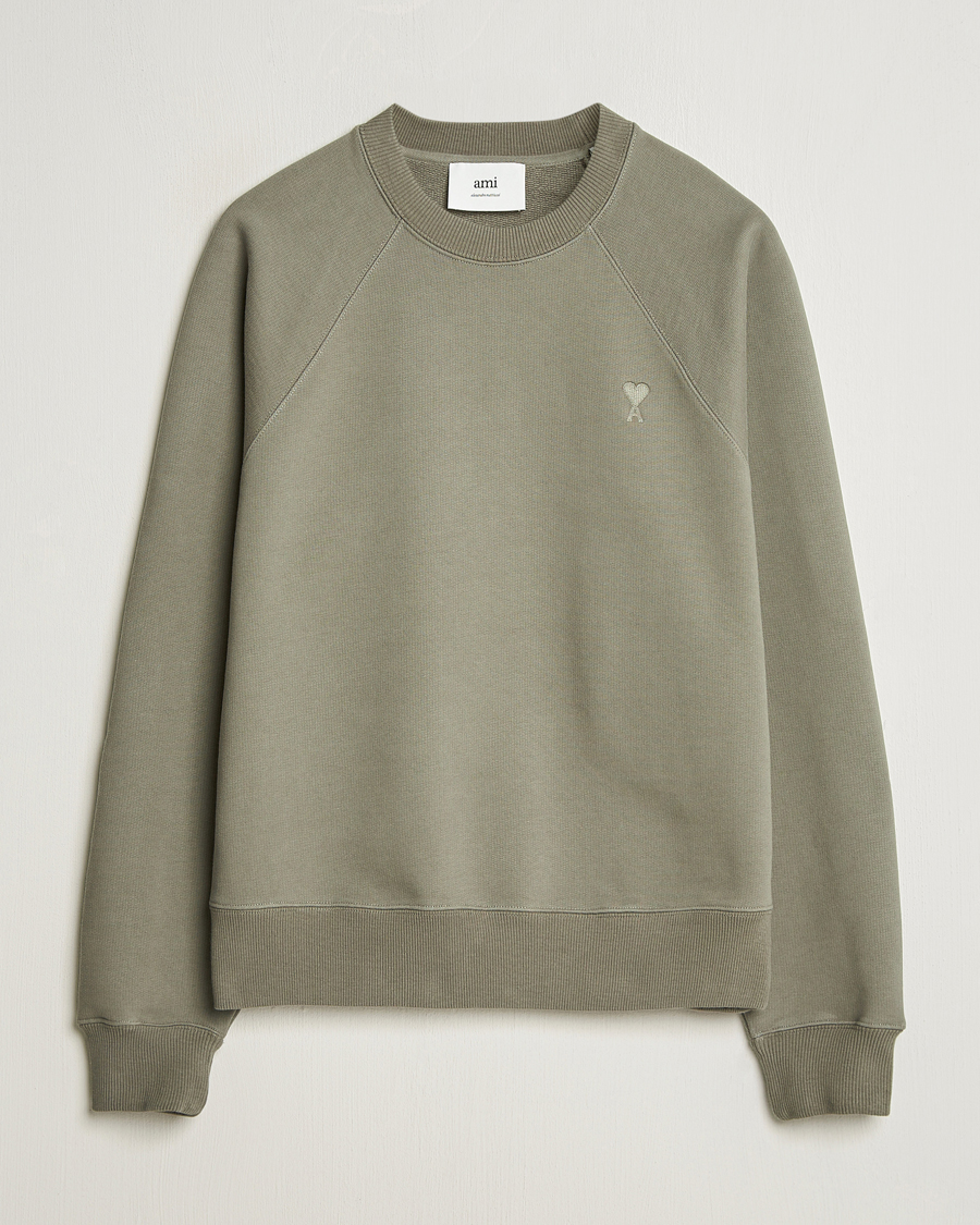 Hombres | Jerséis y prendas de punto | AMI | Tonal Heart Logo Sweatshirt Smoke Grey