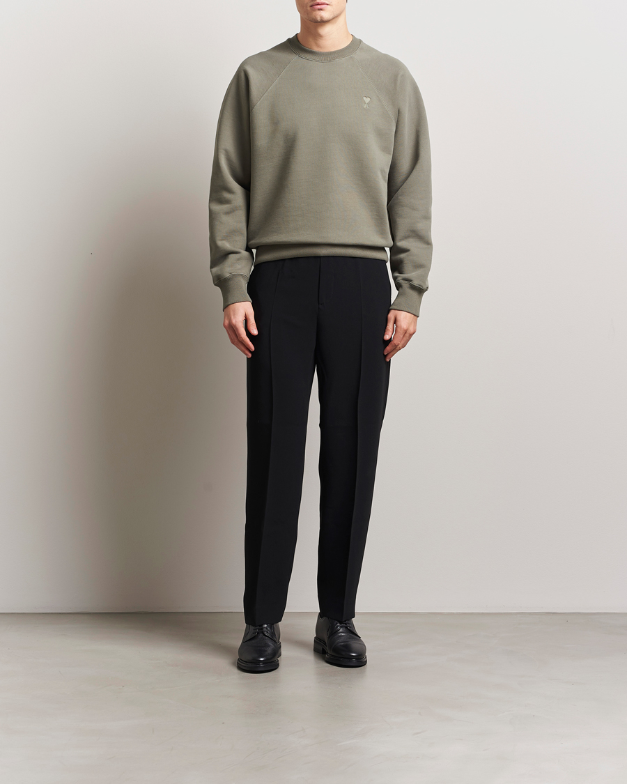 Hombres | Jerséis y prendas de punto | AMI | Tonal Heart Logo Sweatshirt Smoke Grey