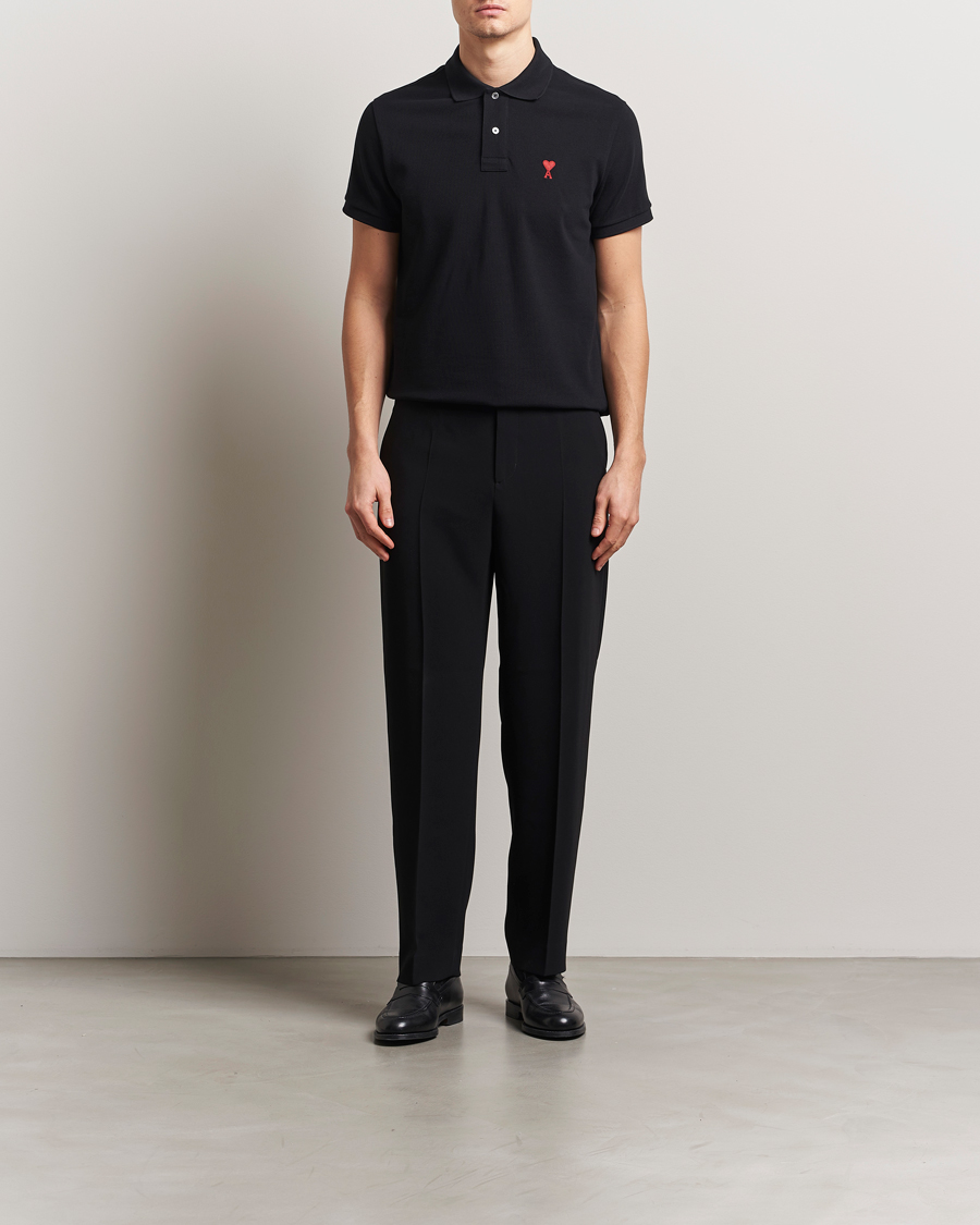 Hombres | Polos | AMI | Heart Logo Polo Black