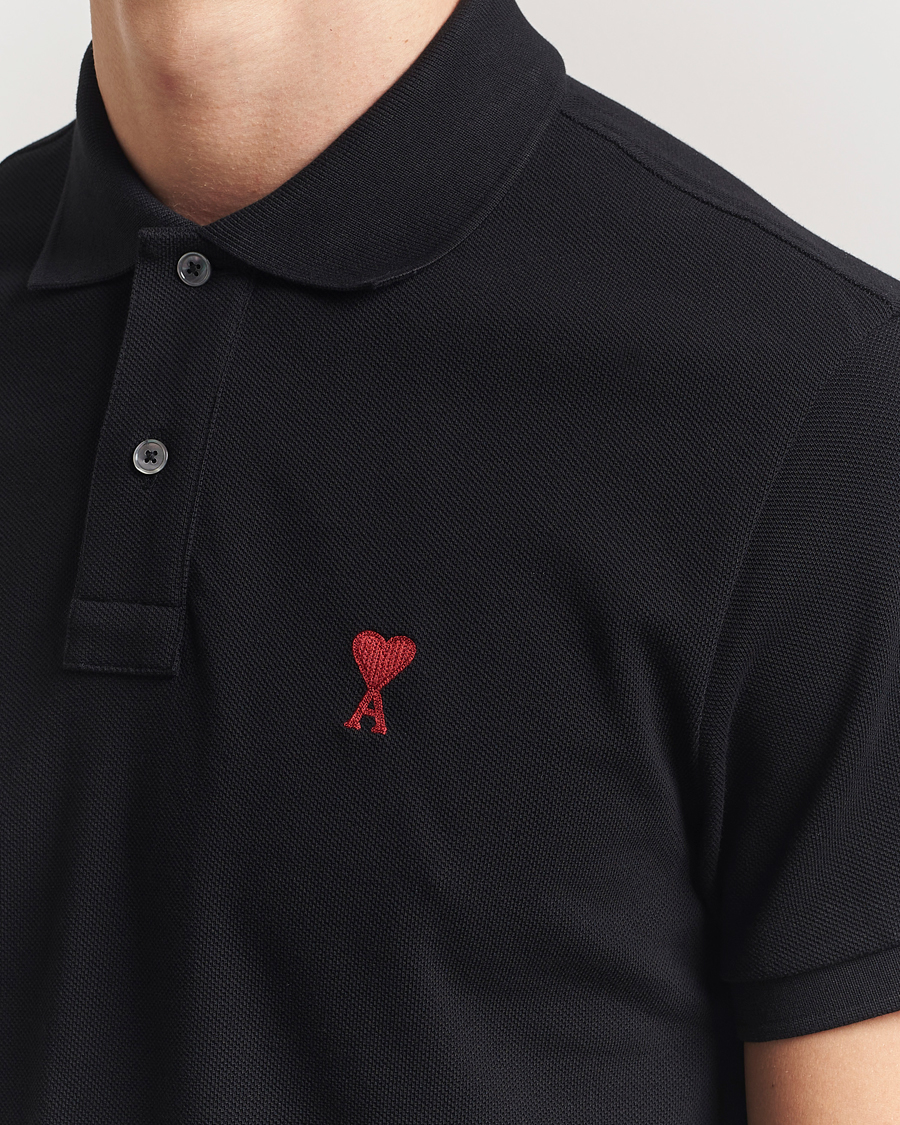 Hombres | Polos | AMI | Heart Logo Polo Black