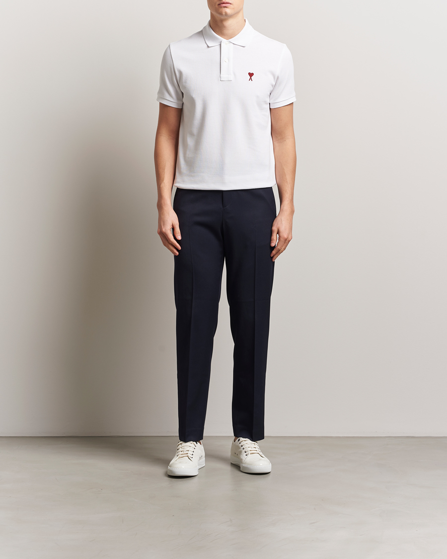 Hombres | Polos | AMI | Heart Logo Polo White