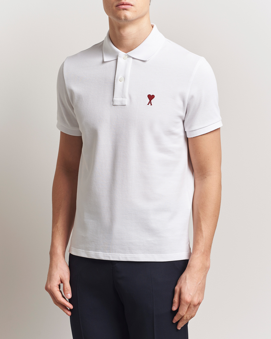 Hombres | Polos | AMI | Heart Logo Polo White