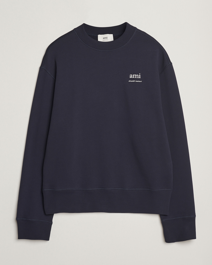 Hombres | Jerséis y prendas de punto | AMI | Logo Sweatshirt Navy Blue