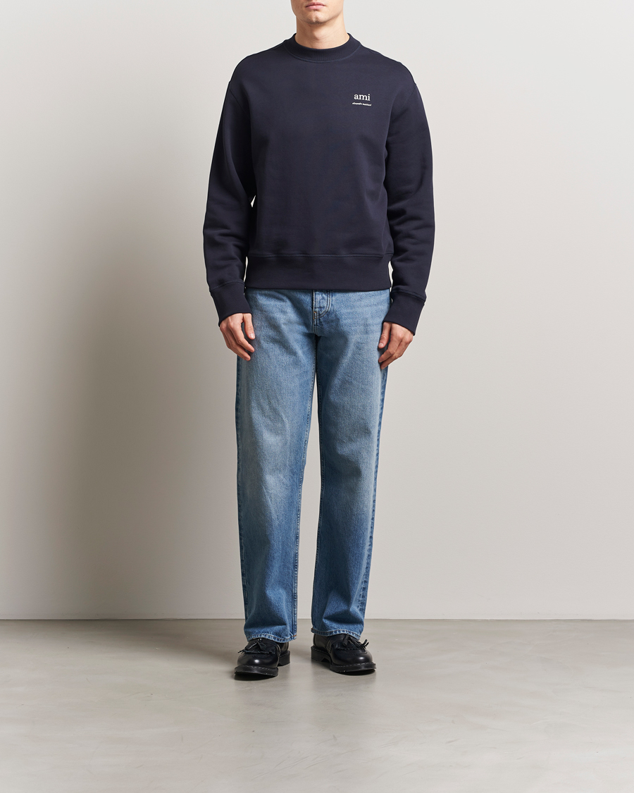 Hombres | Jerséis y prendas de punto | AMI | Logo Sweatshirt Navy Blue