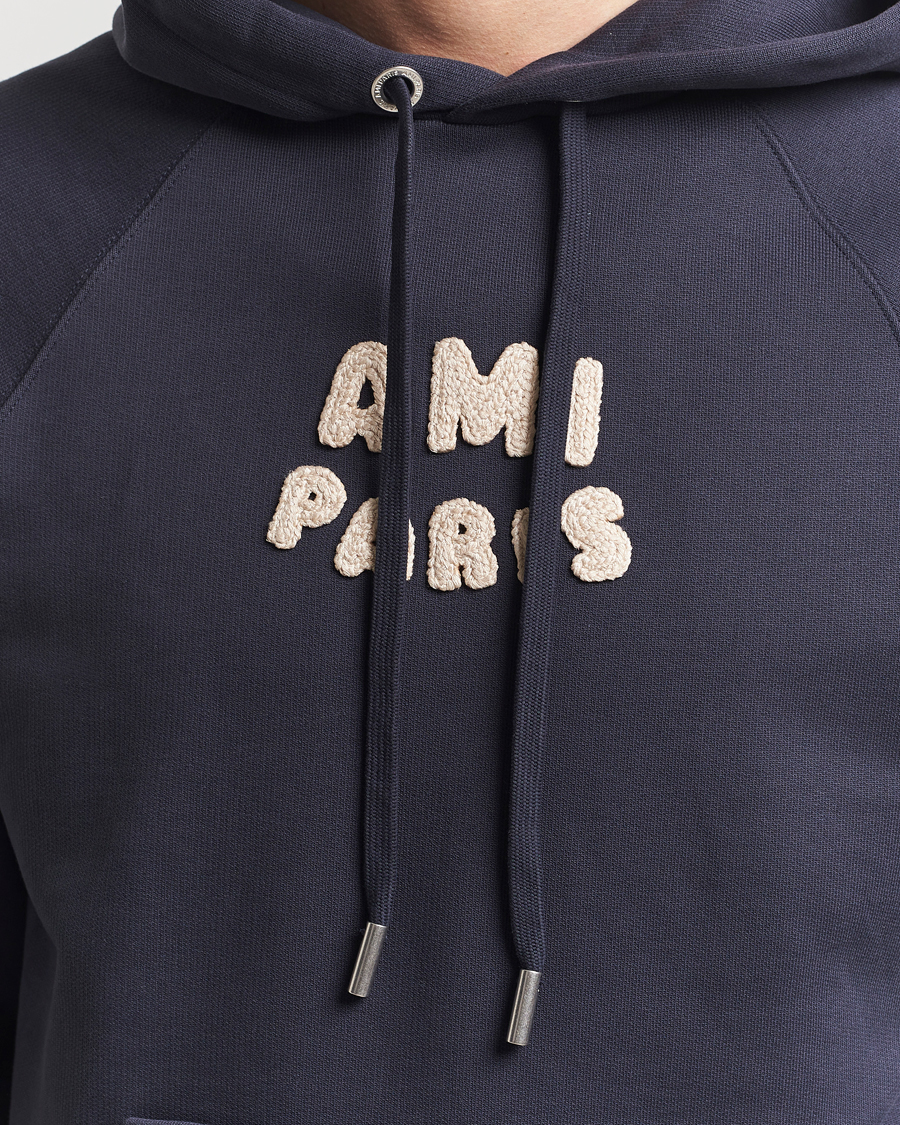 Hombres | Jerséis y prendas de punto | AMI | Paris Logo Hoodie Navy Blue