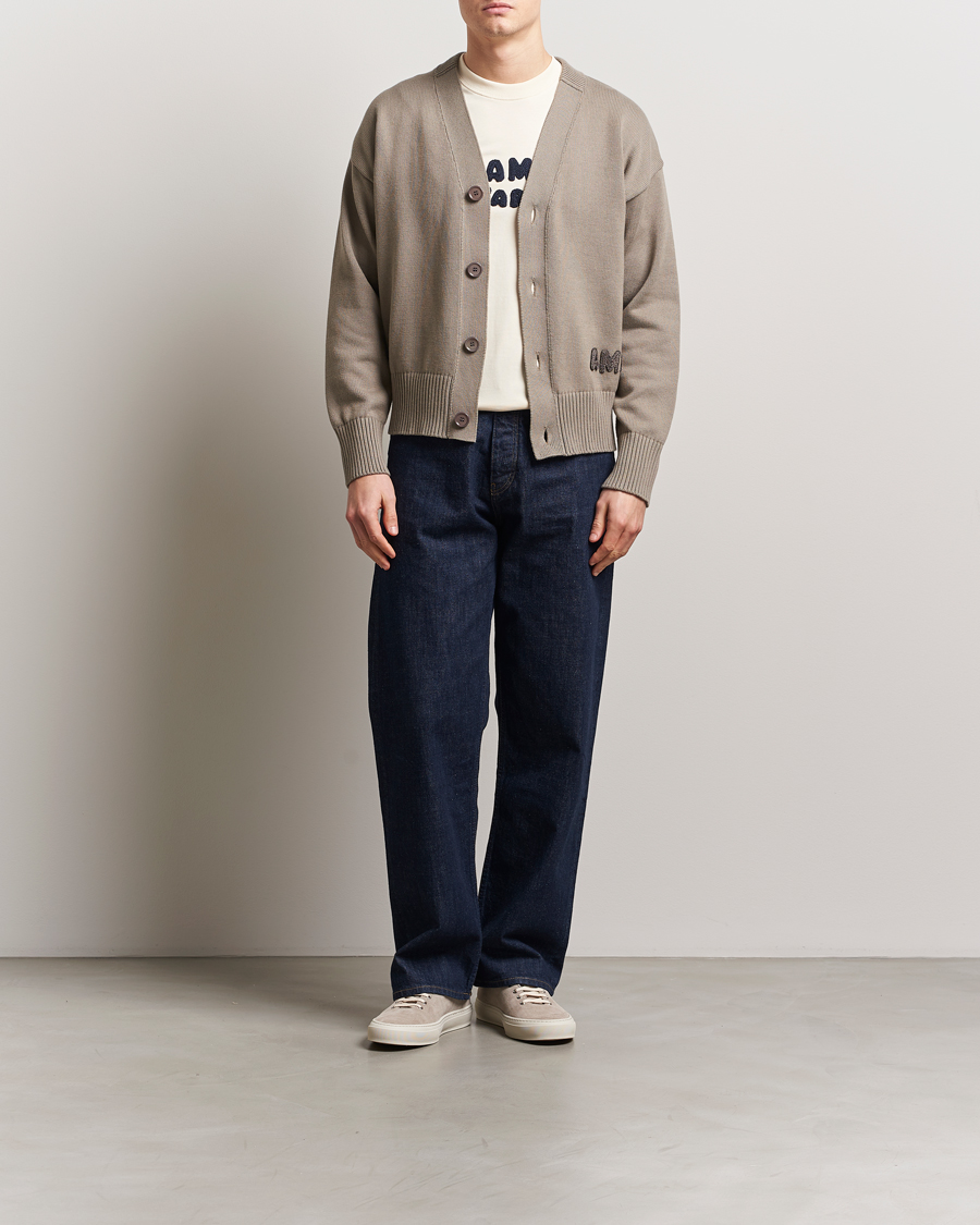 Hombres | Jerséis y prendas de punto | AMI | Embroidered Knitted Cardigan Ash