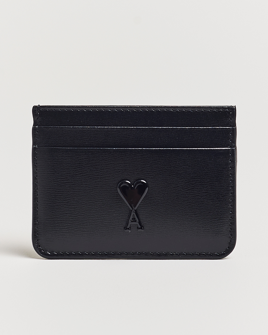 Hombres | AMI Tonal Heart Logo Card Holder Black | AMI | Tonal Heart Logo Card Holder Black