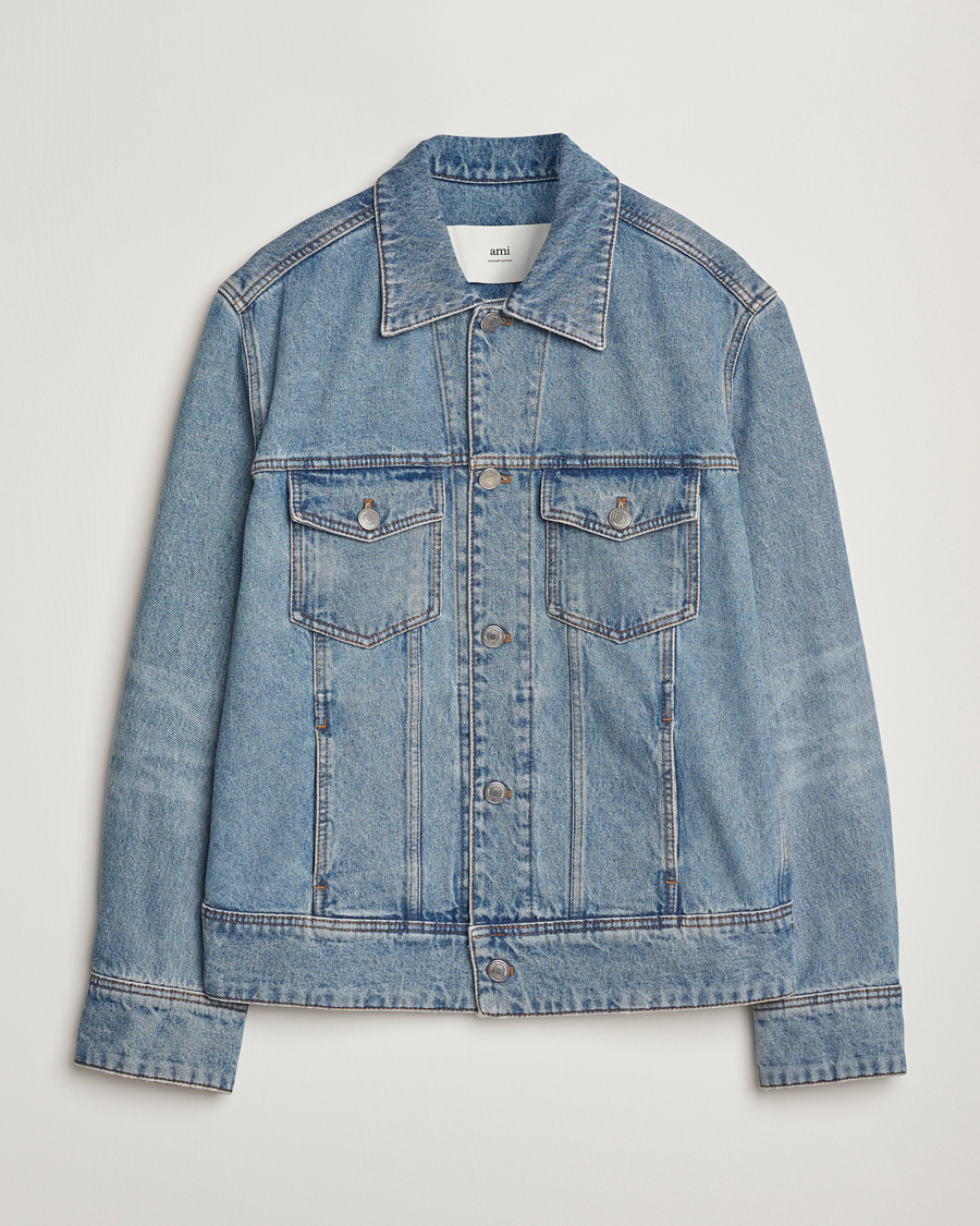 Hombres | Abrigos y chaquetas | AMI | Paris Trucker Jacket Used Blue