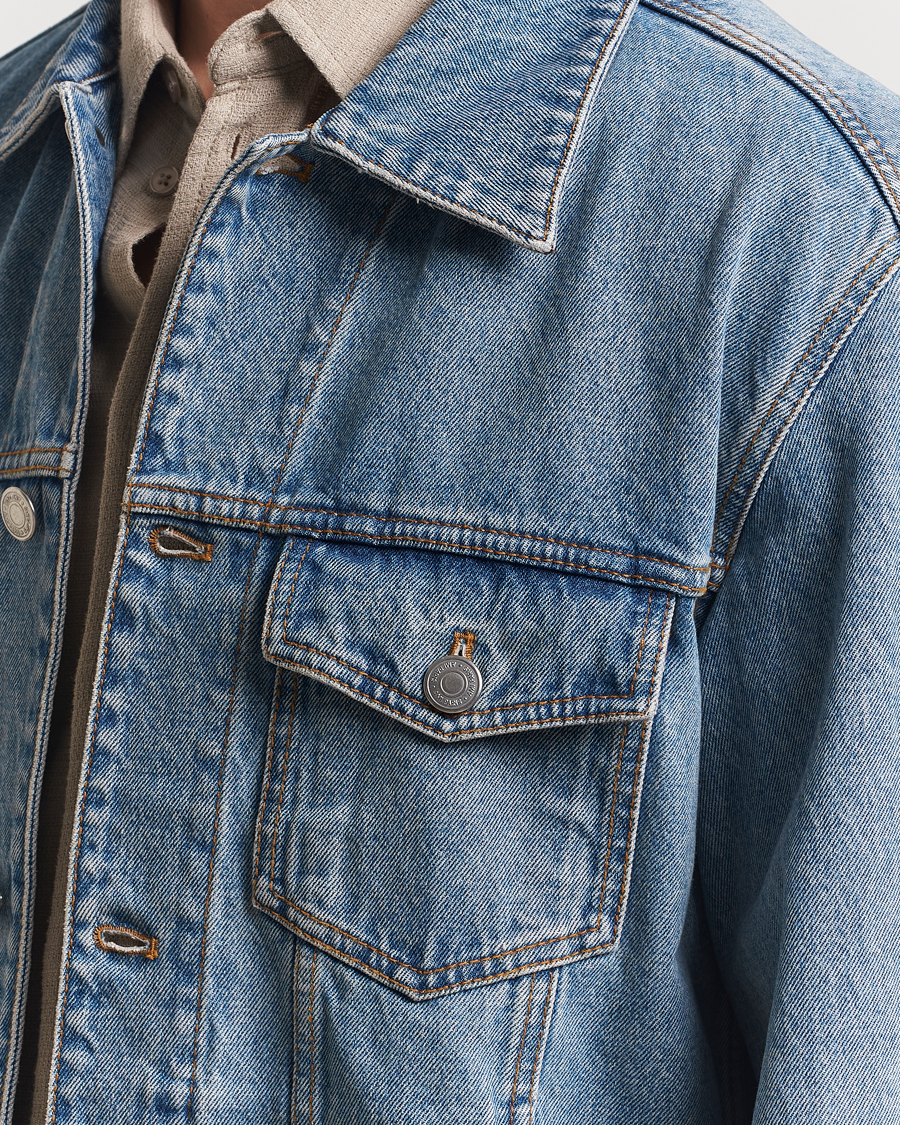 Hombres | Abrigos y chaquetas | AMI | Paris Trucker Jacket Used Blue