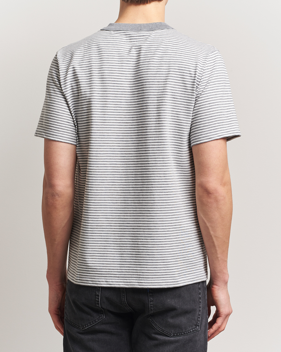 Hombres | Camisetas | Armor-lux | Callac Héritage Stripe T-Shirt Misty Grey/Milk
