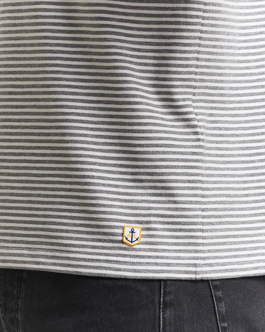 Hombres | Camisetas | Armor-lux | Callac Héritage Stripe T-Shirt Misty Grey/Milk