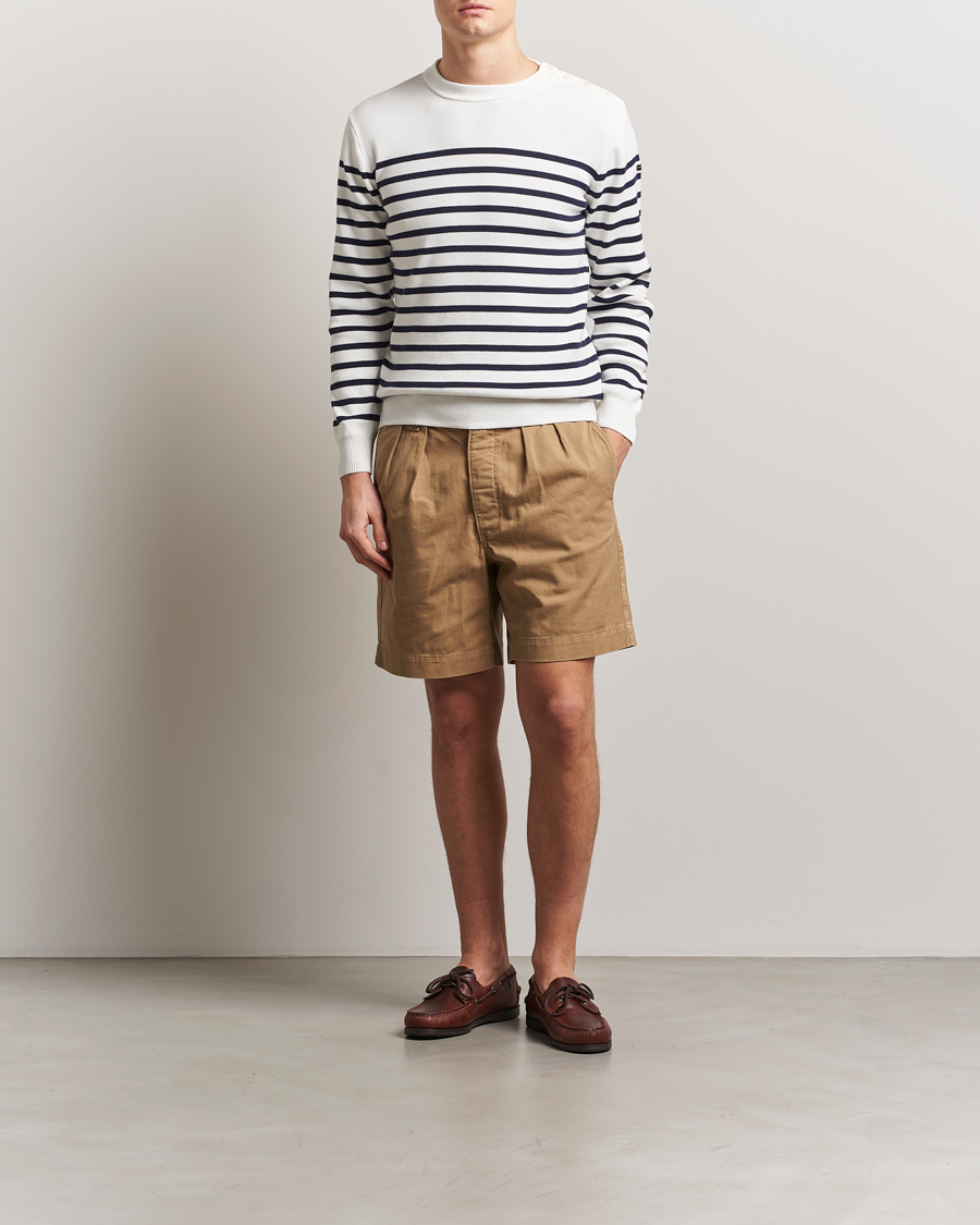 Hombres | Jerséis y prendas de punto | Armor-lux | Groix Striped Sweater Milk/Navy