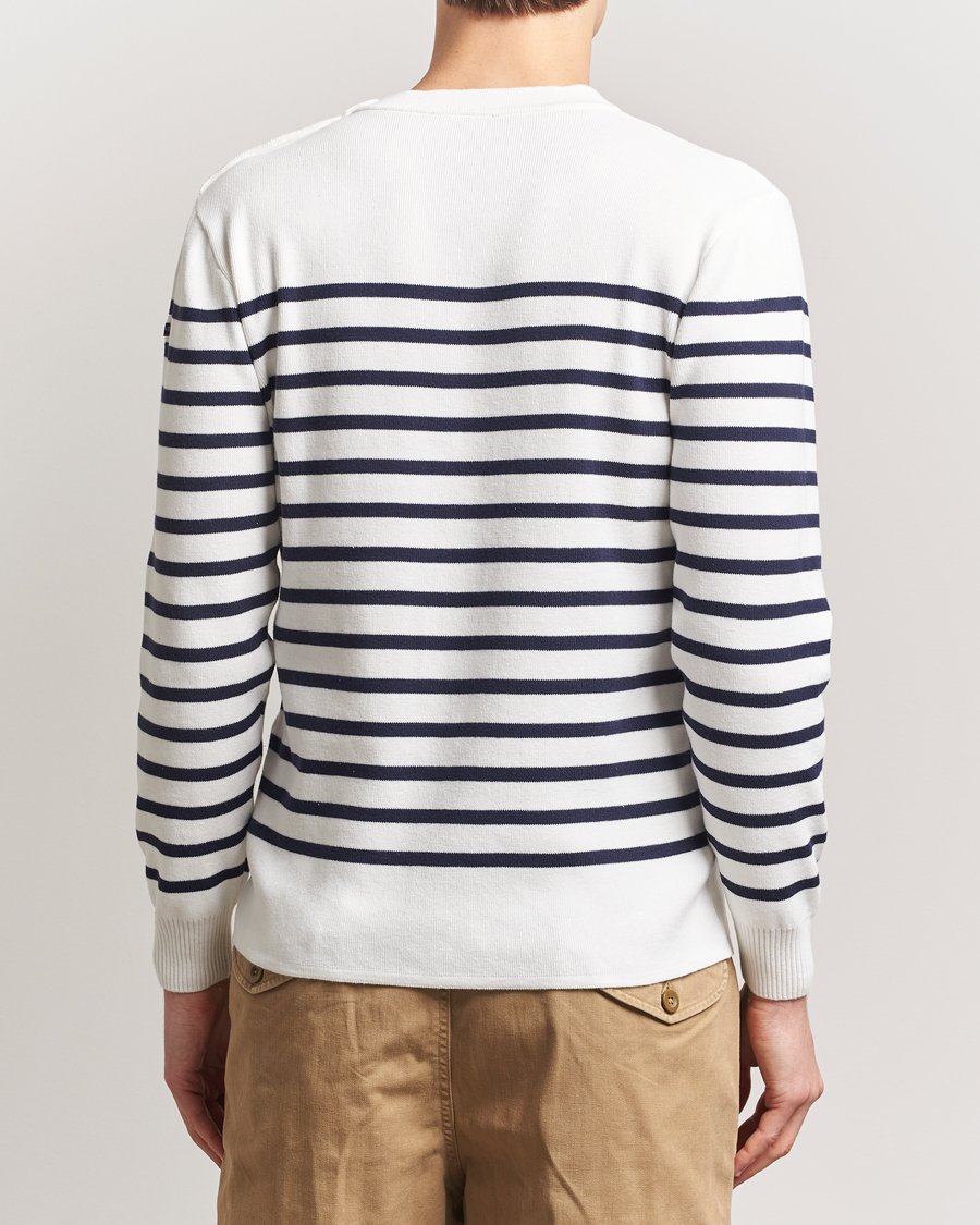 Hombres | Jerséis y prendas de punto | Armor-lux | Groix Striped Sweater Milk/Navy