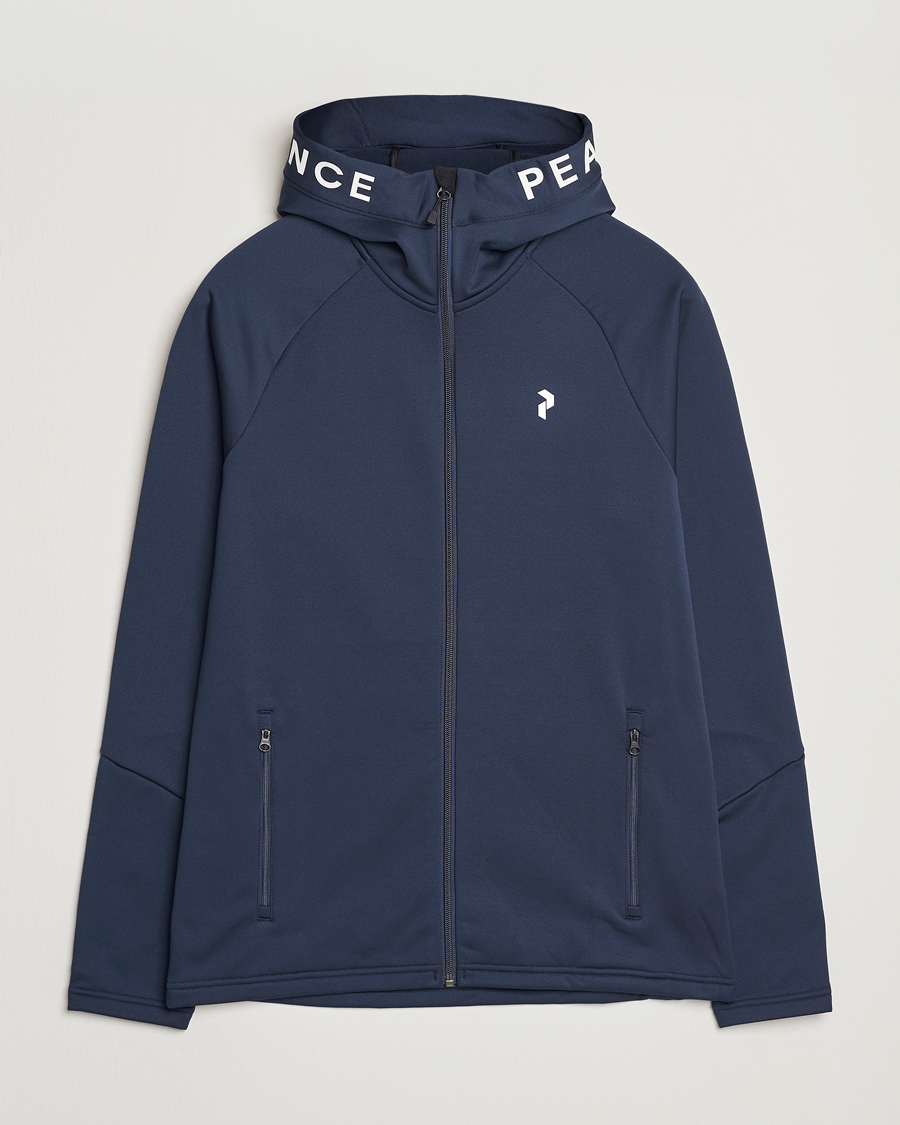 Hombres | Jerséis y prendas de punto | Peak Performance | Rider Hooded Full Zip Blue Shadow