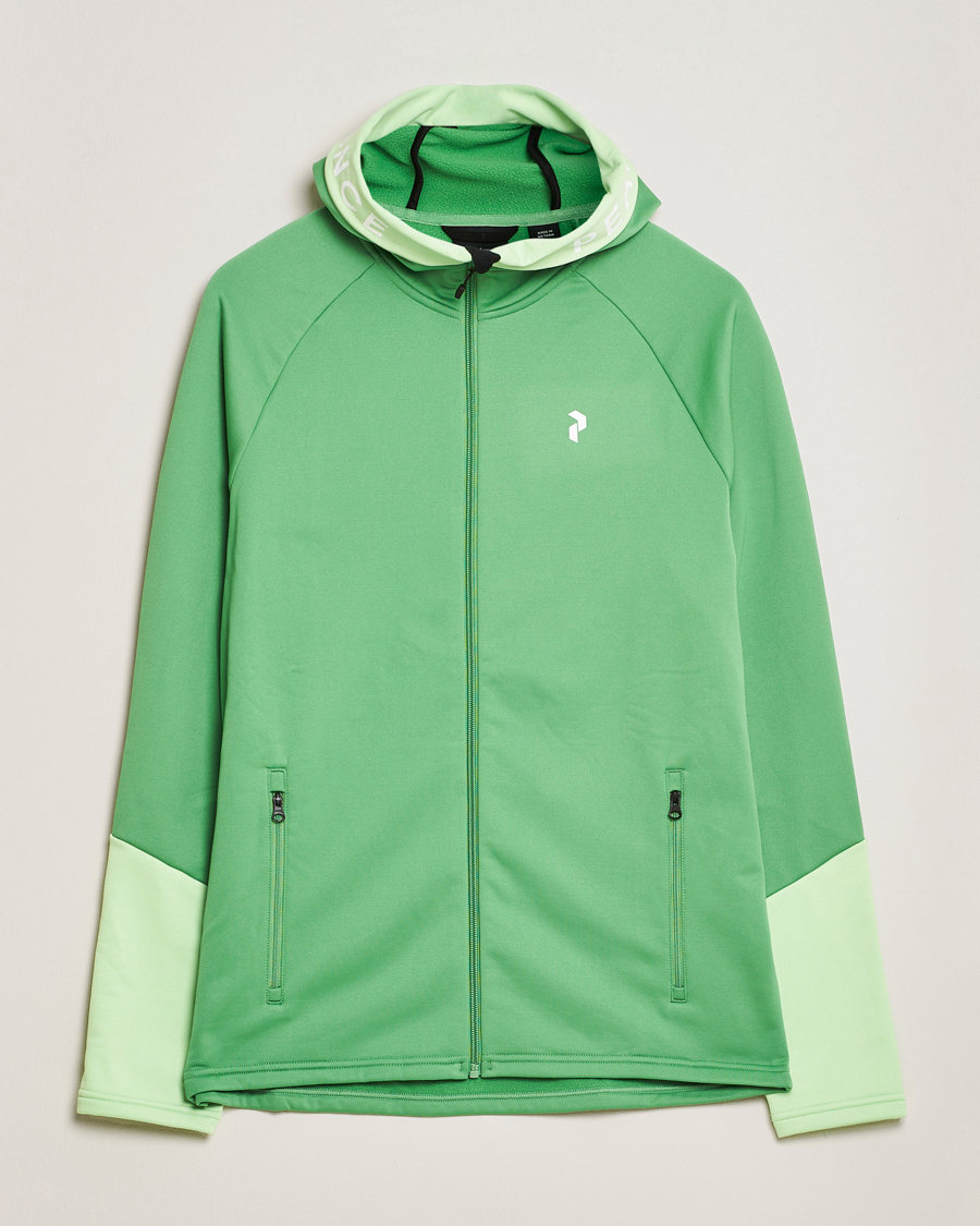 Hombres | Jerséis y prendas de punto | Peak Performance | Rider Hooded Full Zip Peppermint/Vivid Green