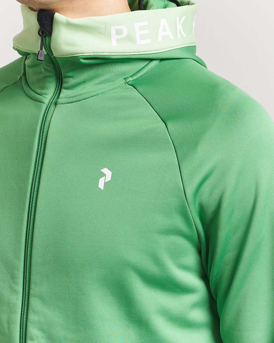 Hombres | Jerséis y prendas de punto | Peak Performance | Rider Hooded Full Zip Peppermint/Vivid Green