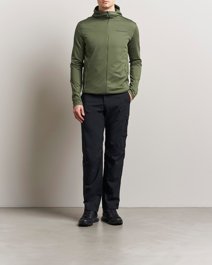 Hombres | Jerséis y prendas de punto | Peak Performance | Light Hooded Full Zip Pine Needle